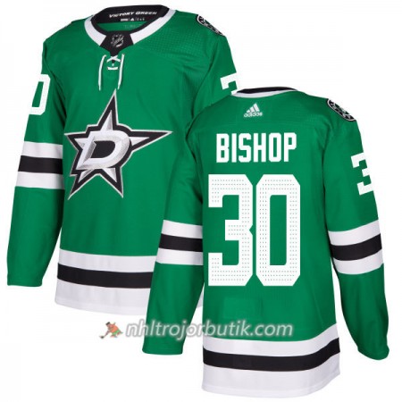 Män Ishockey Dallas Stars Jacket Tröja Ben Bishop 30 Adidas 2017-2018 Kelly Grön Authentic